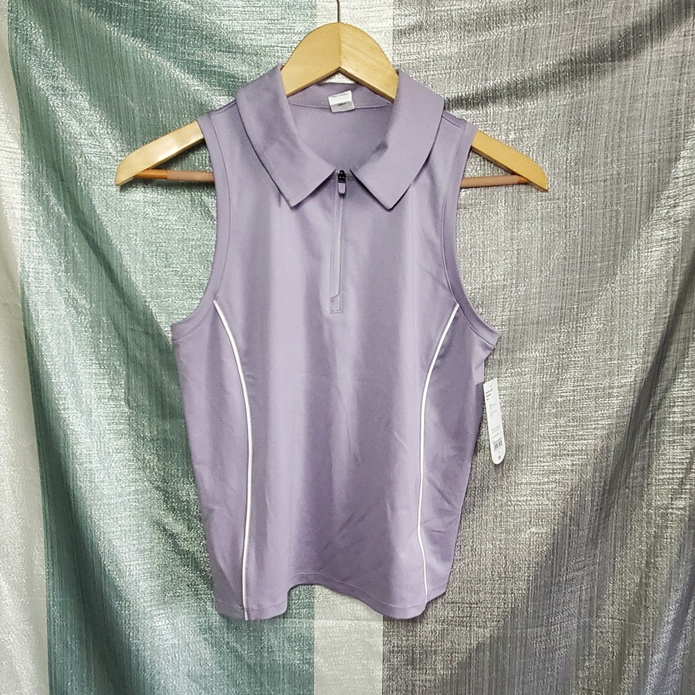 Xersion EverUltra-Lite Sleeveless Tank Lavender Blossom Quarter Zip Polo Small